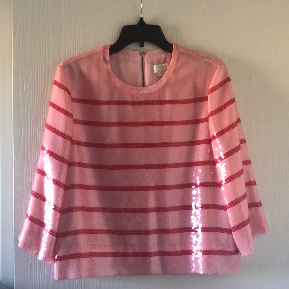 Kate Spade Sequin Stripe Top